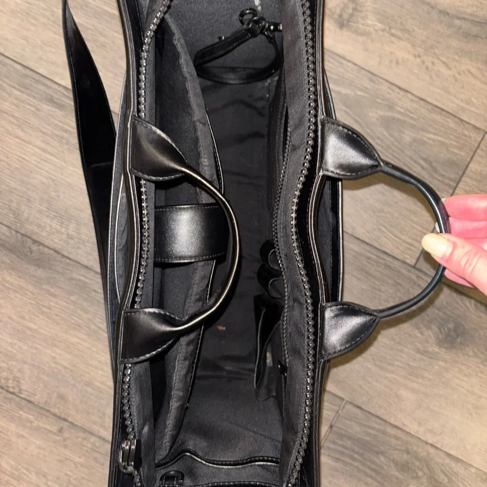 Dagne Dover Black Leather Tote